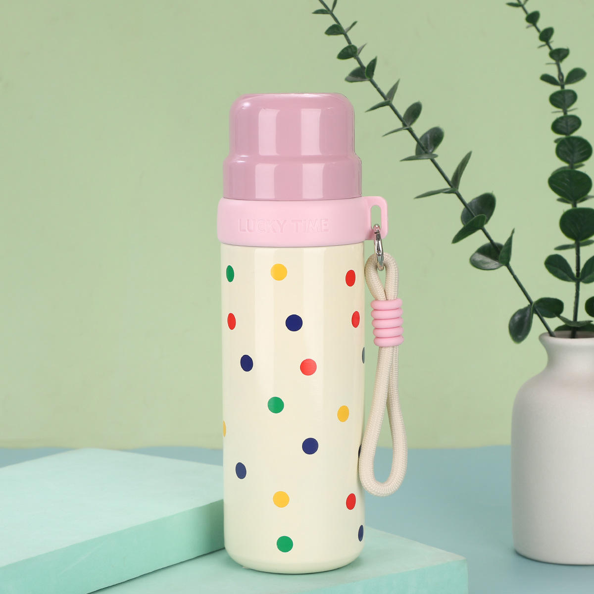 Termo Infantil 500ml – Conejito y Cerdito con Correa